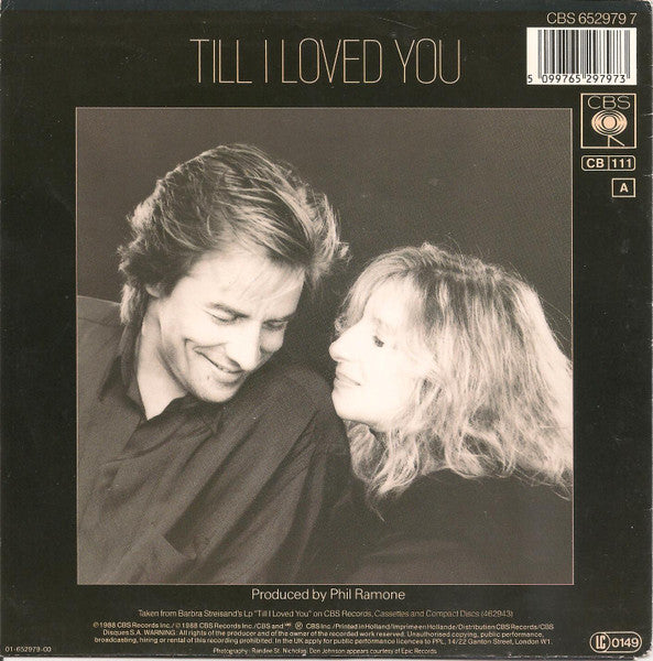 Barbra Streisand And Don Johnson - Till I Loved You (7") - Discogs image 2