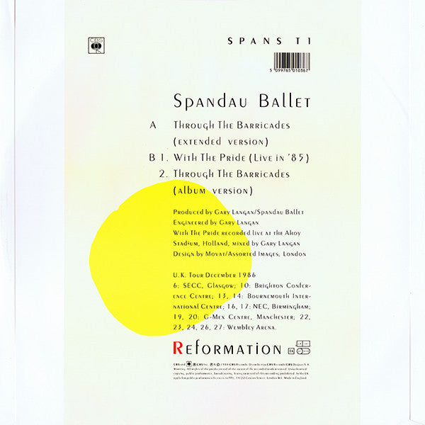 Spandau Ballet - Through The Barricades (Extended Version) (12") - Discogs image 2