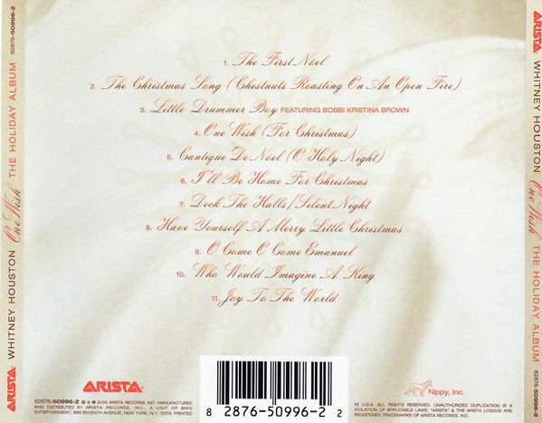 Whitney Houston - One Wish (The Holiday Album) (CD) - Discogs image 2