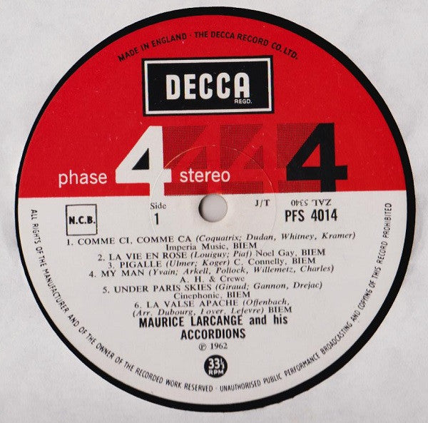 Maurice Larcange - Avec Moi A Paris (LP) - Discogs image 3