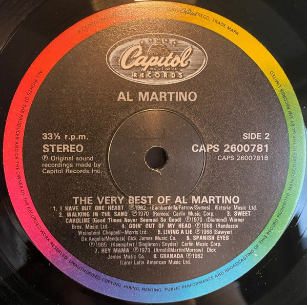 Al Martino - The Very Best Of (LP) - Discogs image 4