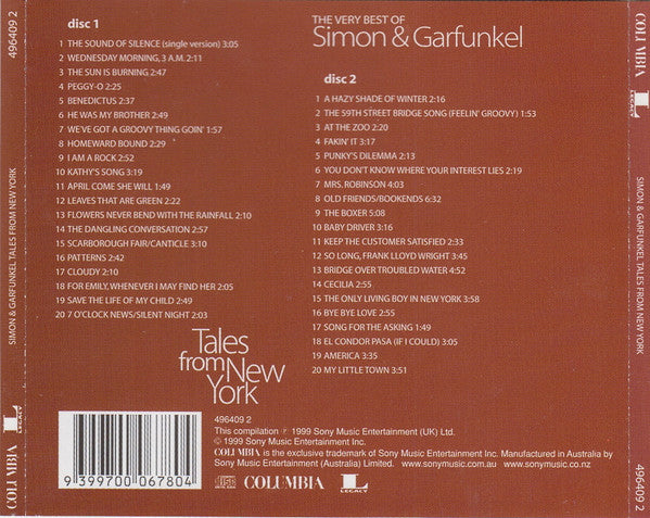 Simon & Garfunkel - Tales From New York (The Very Best Of Simon & Garfunkel) (2xCD) - Discogs image 2