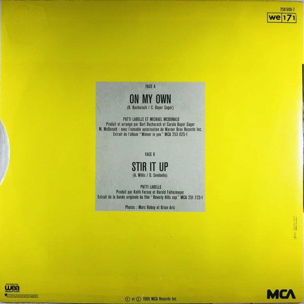Patti LaBelle And Michael McDonald - On My Own (7") - Discogs image 2