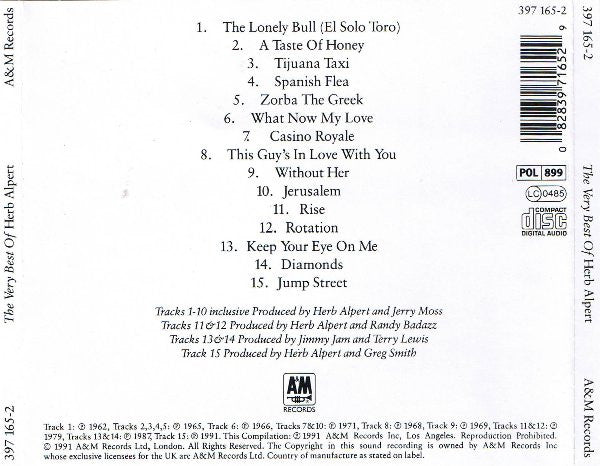 Herb Alpert - The Very Best Of (CD) - Discogs image 2
