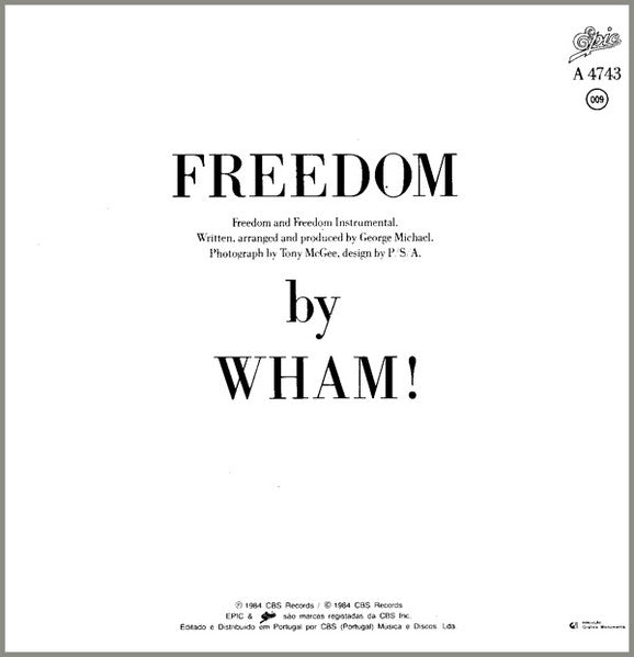 Wham! - Freedom (7") - Discogs image 2
