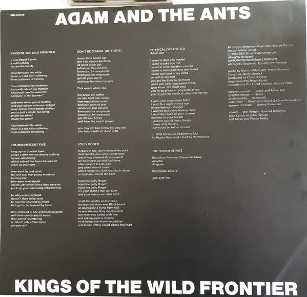 Adam And The Ants - Kings Of The Wild Frontier (LP) - Discogs image 5