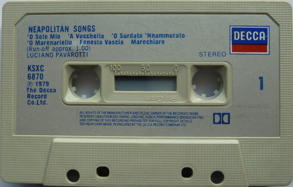 Luciano Pavarotti - O Sole Mio Favourite Neapolitan Songs (Cassette) - Discogs image 5