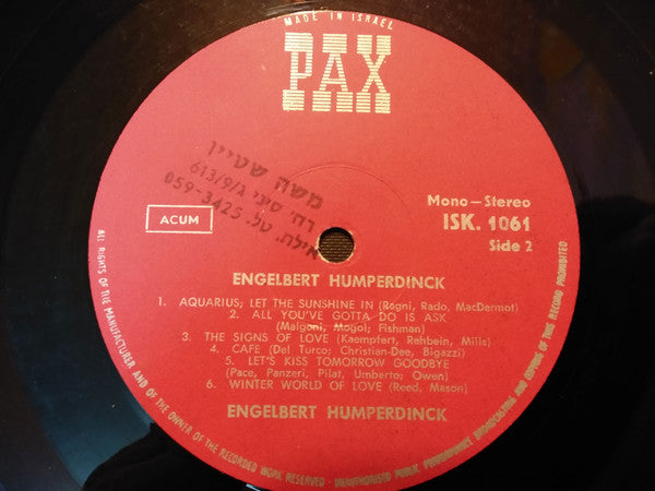 Engelbert Humperdinck - Engelbert Humperdinck (LP) - Discogs image 4