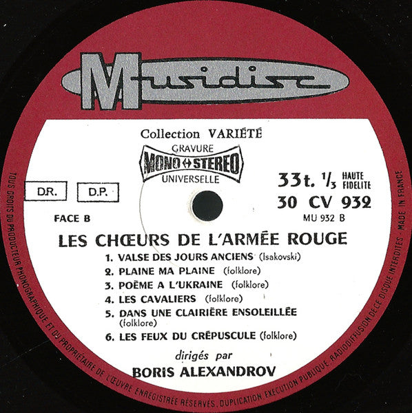 Alexandrov Red Army Ensemble, The Direction Boris Alexandrov - Les Chœurs De L'Armée Rouge (Volume 2) (LP) - Discogs image 4