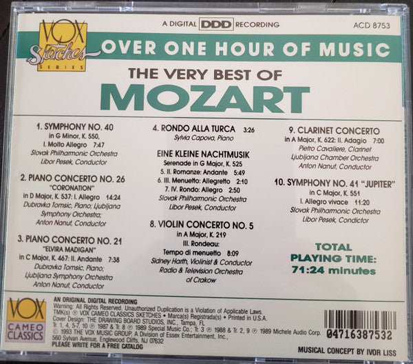 Wolfgang Amadeus Mozart - The Very Best of Mozart (CD) - Discogs image 2