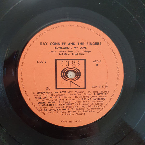Ray Conniff And The Singers - Somewhere My Love (LP) - Discogs image 4