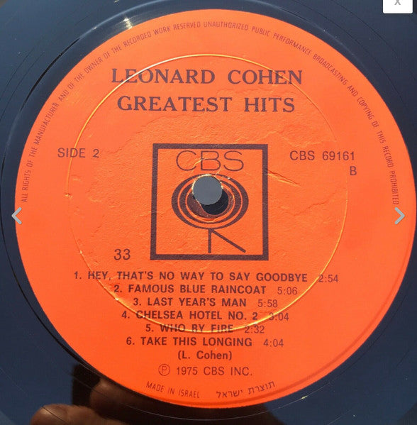 Leonard Cohen - Greatest Hits (LP) - Discogs image 6