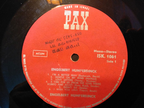 Engelbert Humperdinck - Engelbert Humperdinck (LP) - Discogs image 3