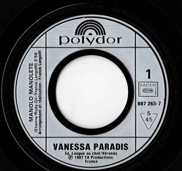 Vanessa Paradis - Manolo Manolete (7") - Discogs image 3