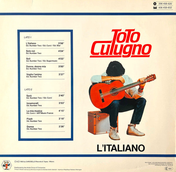 Toto Cutugno - L'Italiano (LP) - Discogs image 2