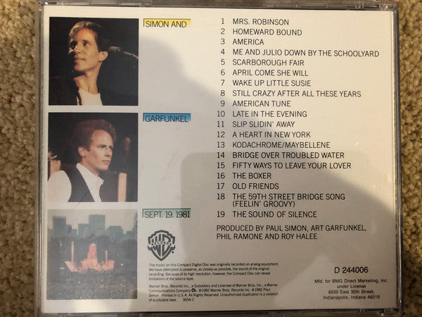 Simon & Garfunkel - The Concert In Central Park (CD) - Discogs image 3