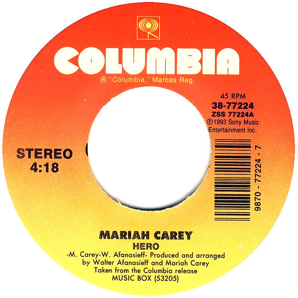 Mariah Carey - Hero (7")
