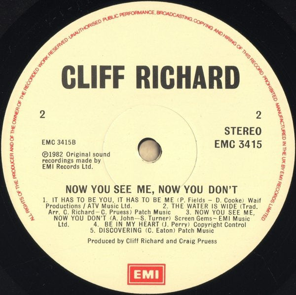 Cliff Richard - Now You See Me... ...Now You Don't (LP) - Discogs image 4