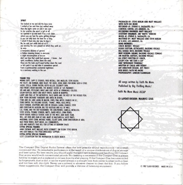 Faith No More - Introduce Yourself (CD) - Discogs image 7