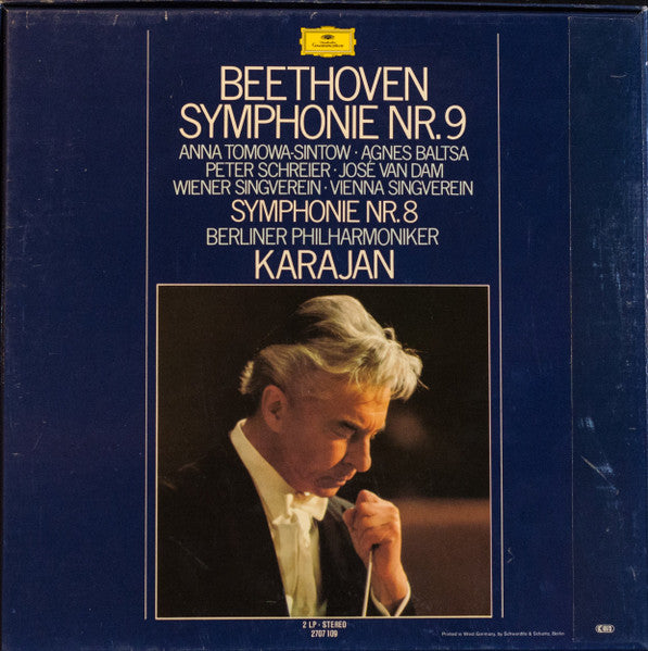 Ludwig van Beethoven - Herbert von Karajan, Anna Tomowa-Sintow, Agnes Baltsa, Peter Schreier, José van Dam, Wiener Singverein, Berliner Philharmoniker - Symphonie Nr. 9 - Symphonie Nr. 8 (2xLP) - Discogs image 2