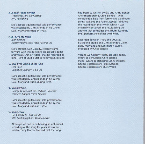 Eva Cassidy - Somewhere (CD) - Discogs image 7