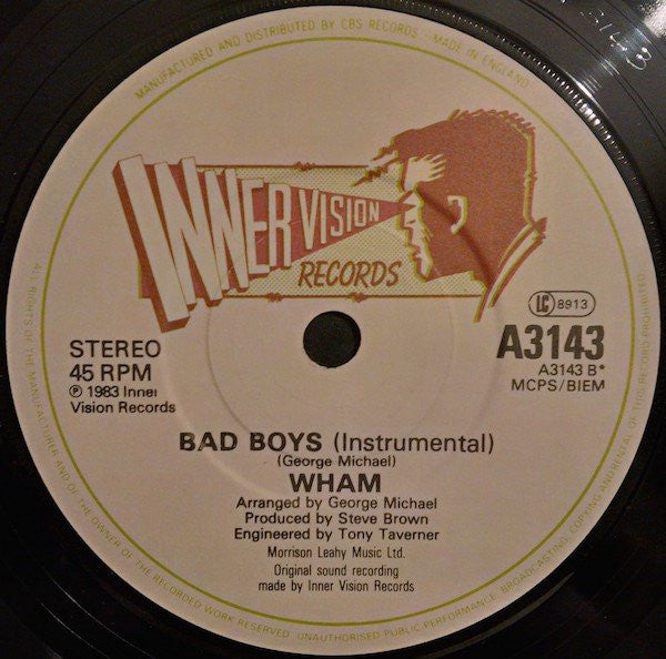 Wham! - Bad Boys (7") - Discogs image 4