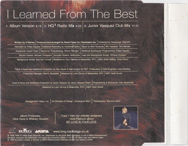 Whitney Houston - I Learned From The Best (The Remixes) (CD) - Discogs image 3