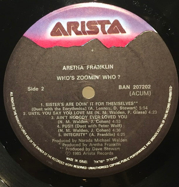 Aretha Franklin - Who's Zoomin' Who? (LP) - Discogs image 3