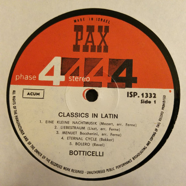Botticelli - Classics In Latin (LP) - Discogs image 4