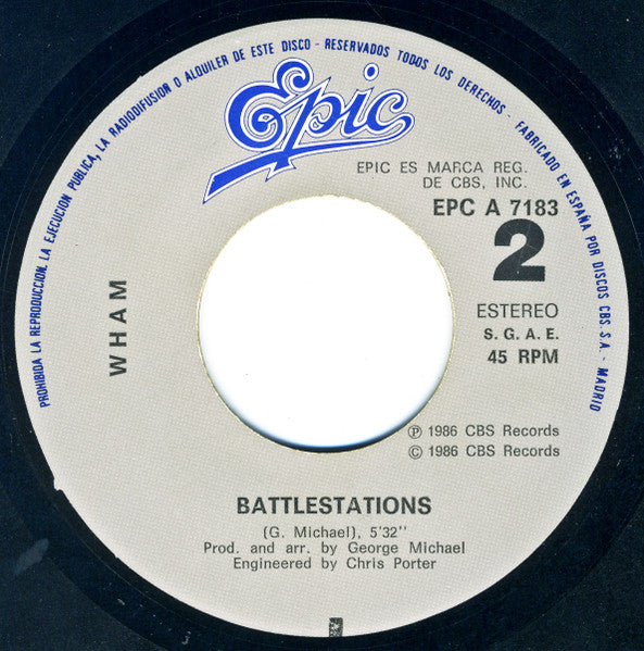 Wham! - The Edge Of Heaven (7") - Discogs image 4