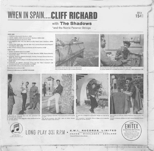 Cliff Richard & The Shadows - When In Spain... (LP) - Discogs image 2