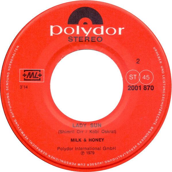 Milk And Honey - Hallelujah (7") - Discogs image 3