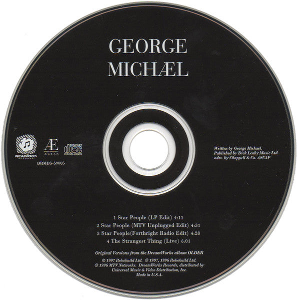 George Michael - Star People / The Strangest Thing (CD) - Discogs image 3