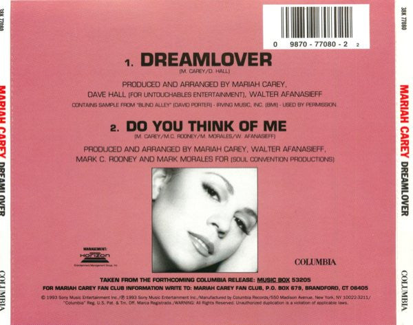 Mariah Carey - Dreamlover (CD) - Discogs image 3