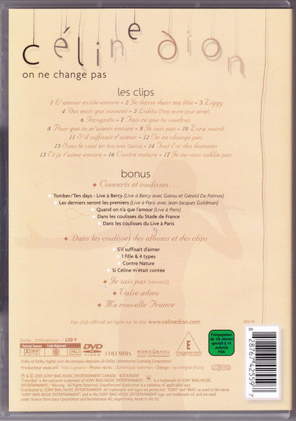 Céline Dion - On Ne Change Pas (DVD) - Discogs image 3