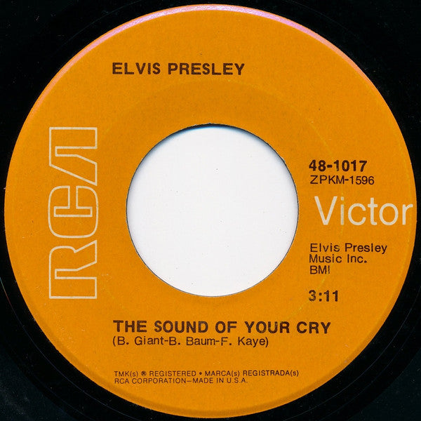 Elvis Presley - It's Only Love / The Sound Of Your Cry (7") - Discogs image 4