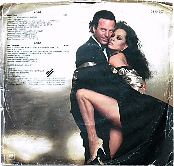Julio Iglesias, Diana Ross - All Of You / The Last Time (7") - Discogs image 2