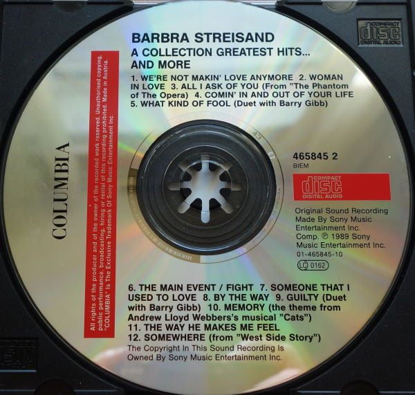 Barbra Streisand - A Collection (Greatest Hits...And More) (CD) - Discogs image 5