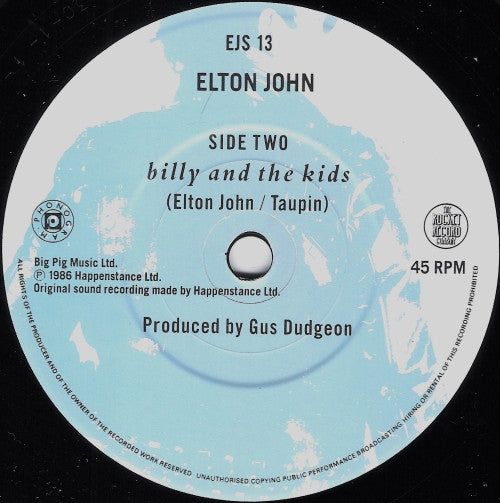 Elton John & Cliff Richard - Slow Rivers (7") - Discogs image 4