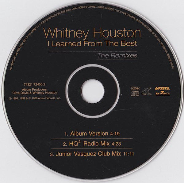 Whitney Houston - I Learned From The Best (The Remixes) (CD) - Discogs image 4