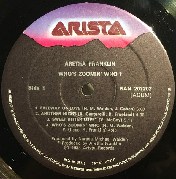 Aretha Franklin - Who's Zoomin' Who? (LP) - Discogs image 4