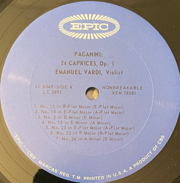 Niccolò Paganini, Emanuel Vardi - The 24 Caprices (2xLP) - Discogs image 4