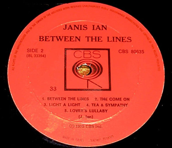 Janis Ian - Between The Lines (LP) - Discogs image 3