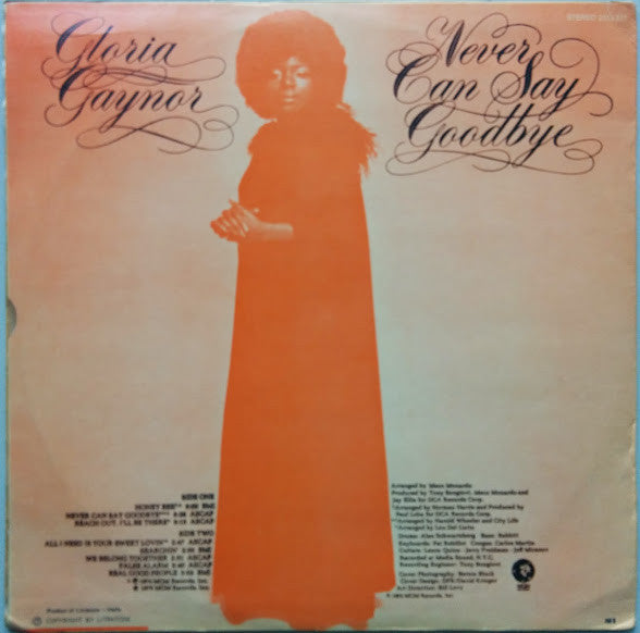 Gloria Gaynor - Never Can Say Goodbye (LP) - Discogs image 2