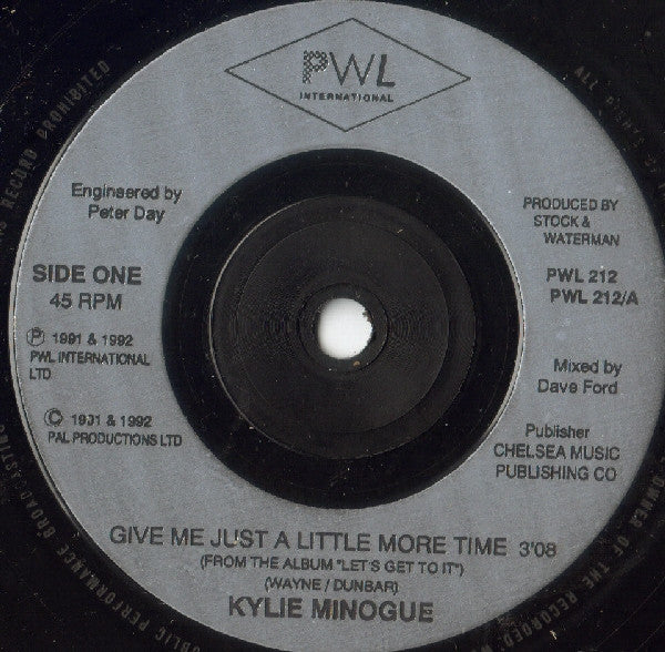 Kylie Minogue - Give Me Just A Little More Time (7") - Discogs image 3