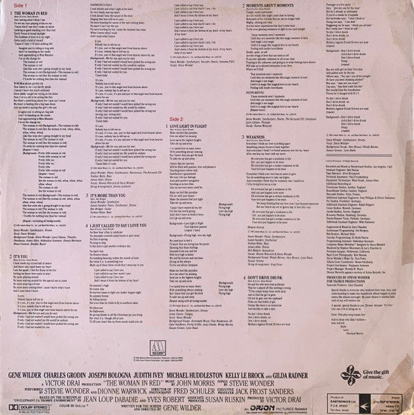 Stevie Wonder - The Woman In Red (Selections From The Original Motion Picture Soundtrack) (LP) - Discogs image 2