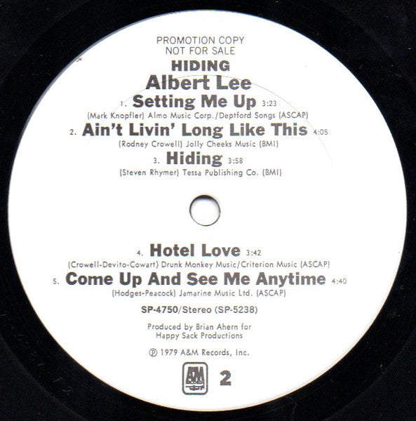 Albert Lee - Hiding (LP) - Discogs image 4