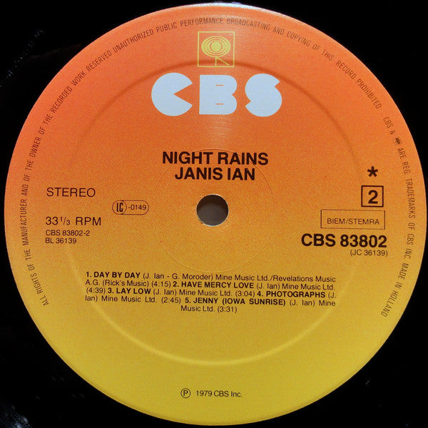 Janis Ian - Night Rains (LP) - Discogs image 5