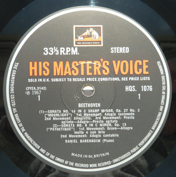 Daniel Barenboim - Beethoven Sonatas: Pathétique ・ Appassionata ・ Moonlight (LP) - Discogs image 3