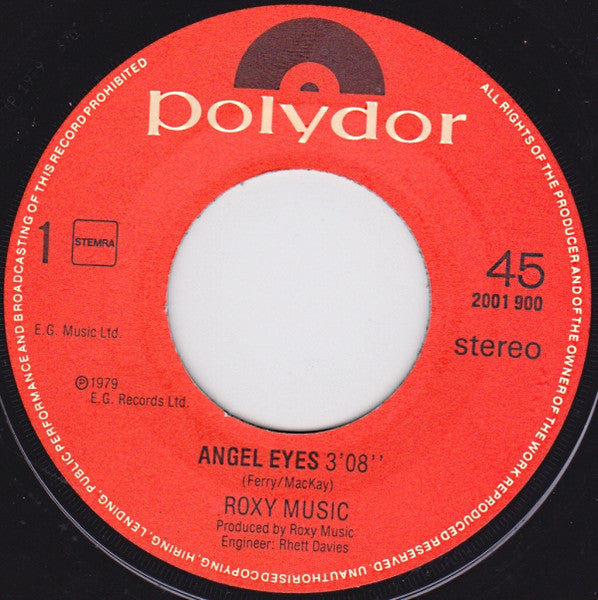 Roxy Music - Angel Eyes (7") - Discogs image 3